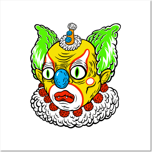 Green Wig the Clown Wall Art by flynnryanart